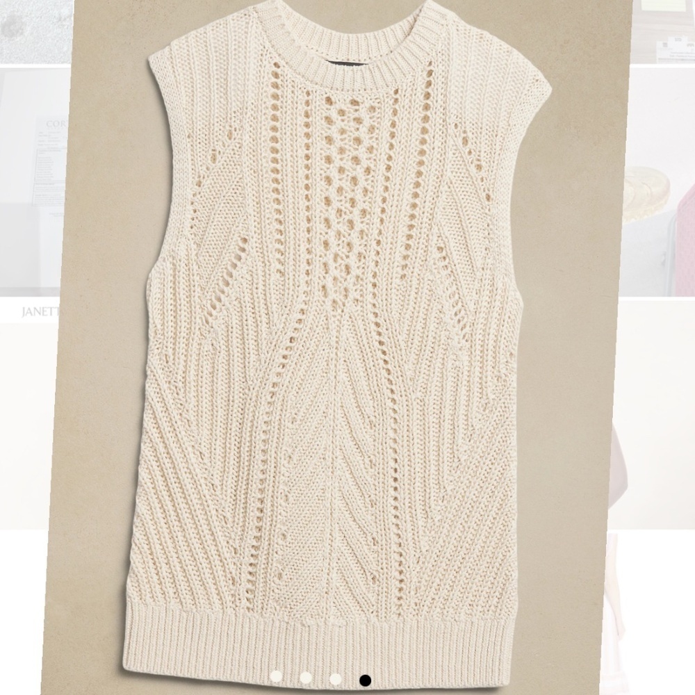 *LOT OF 2*  KNITTED VEST   BANANA REPUBLIC JANETTE COTTON SWEATER TANK sz s - Picture 4 of 15